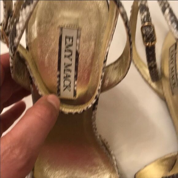 EMY MACK PYTHON PRINT WEDGE HEELS. NEW - Picture 4 of 6